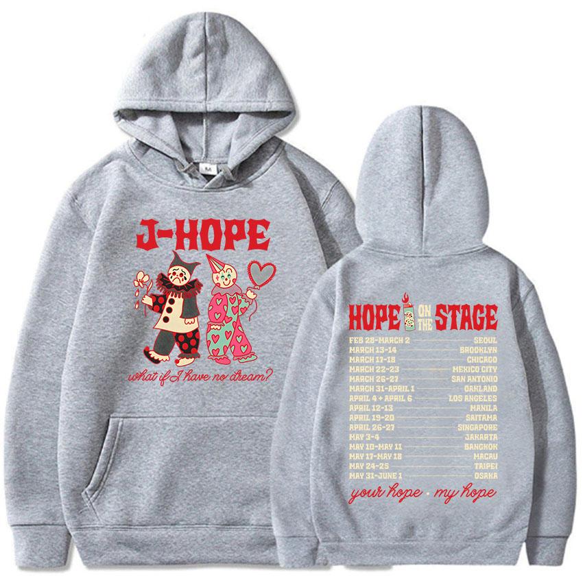 Dámské oblečení J-Hope na turné The Stage 2025 Mikiny s dlouhým rukávem a kapucí Estetické mikiny s potiskem korejského zpěváka