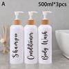 3Pcs Refillable Shampoo Conditioner Body Wash Pump Bottles,Bamboo Lid Plastic Shower Dispenser Set for Bathroom