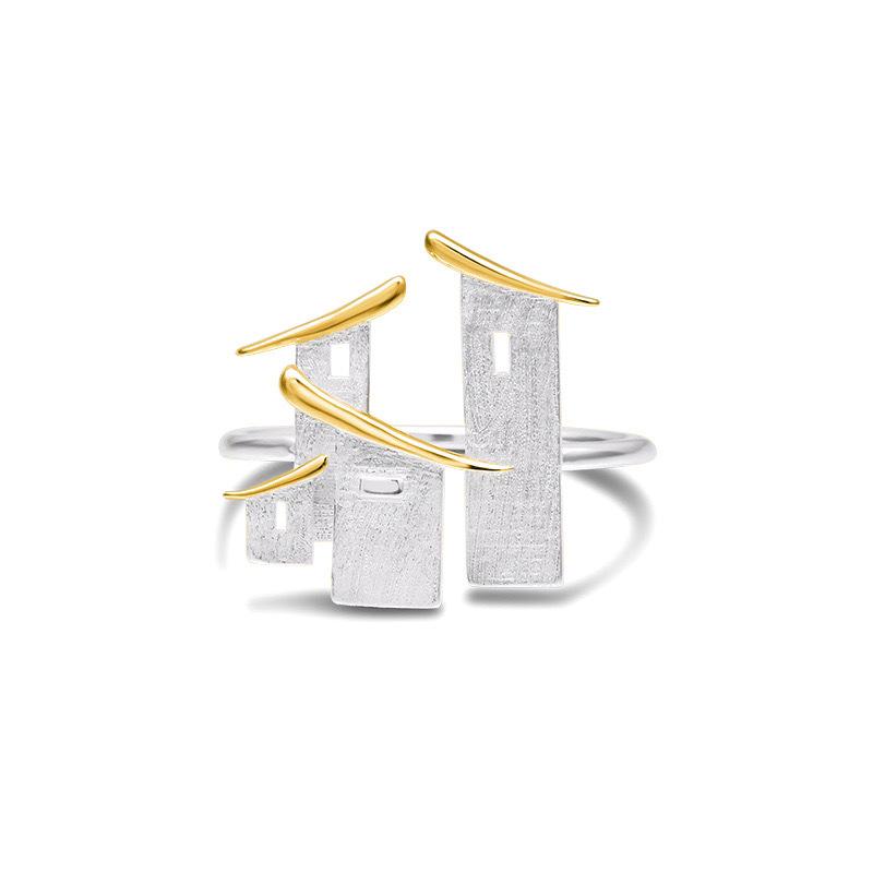 

Jiangnan Impression Микро-Пи Архитектурное Кольцо Новая Высококлассная Нишевая Легкая Роскошь Мода Подарочные Аксессуары