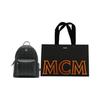 MCM Stark Nieten Logo Rucksack Beschichtetes Canvas Und Lederbesatz Unisex Rucksäcke Schwarz MMKAAVE15BK001
