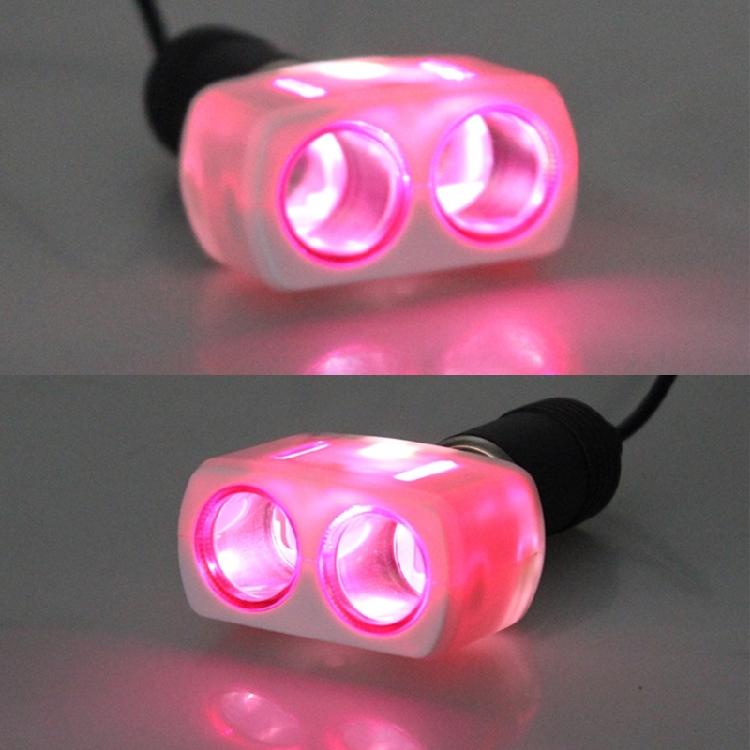 12V-24V Car Power Lighter Socket Charging Splitter Adapter with LED Light for Mobile Phones Driving Recorder