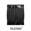European & American Style Winter 2025 Sequin Patchwork Strapless Top