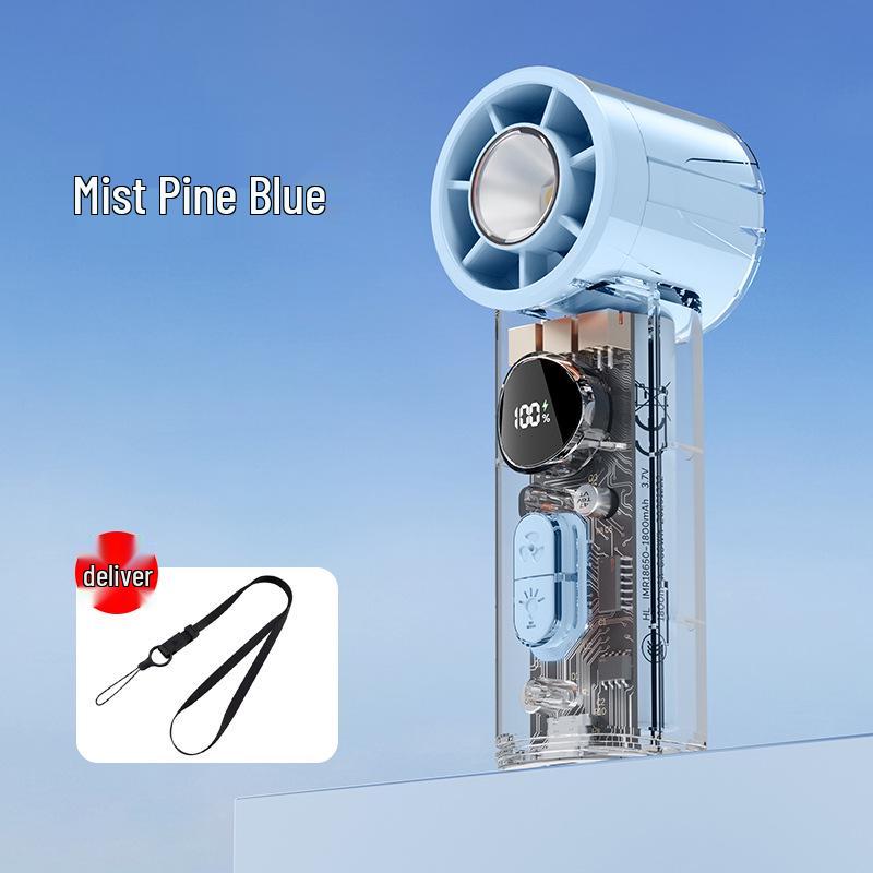 Portable USB Rechargeable Neck-Hanging Foldable Mini Handheld Fan with High-Speed Turbine