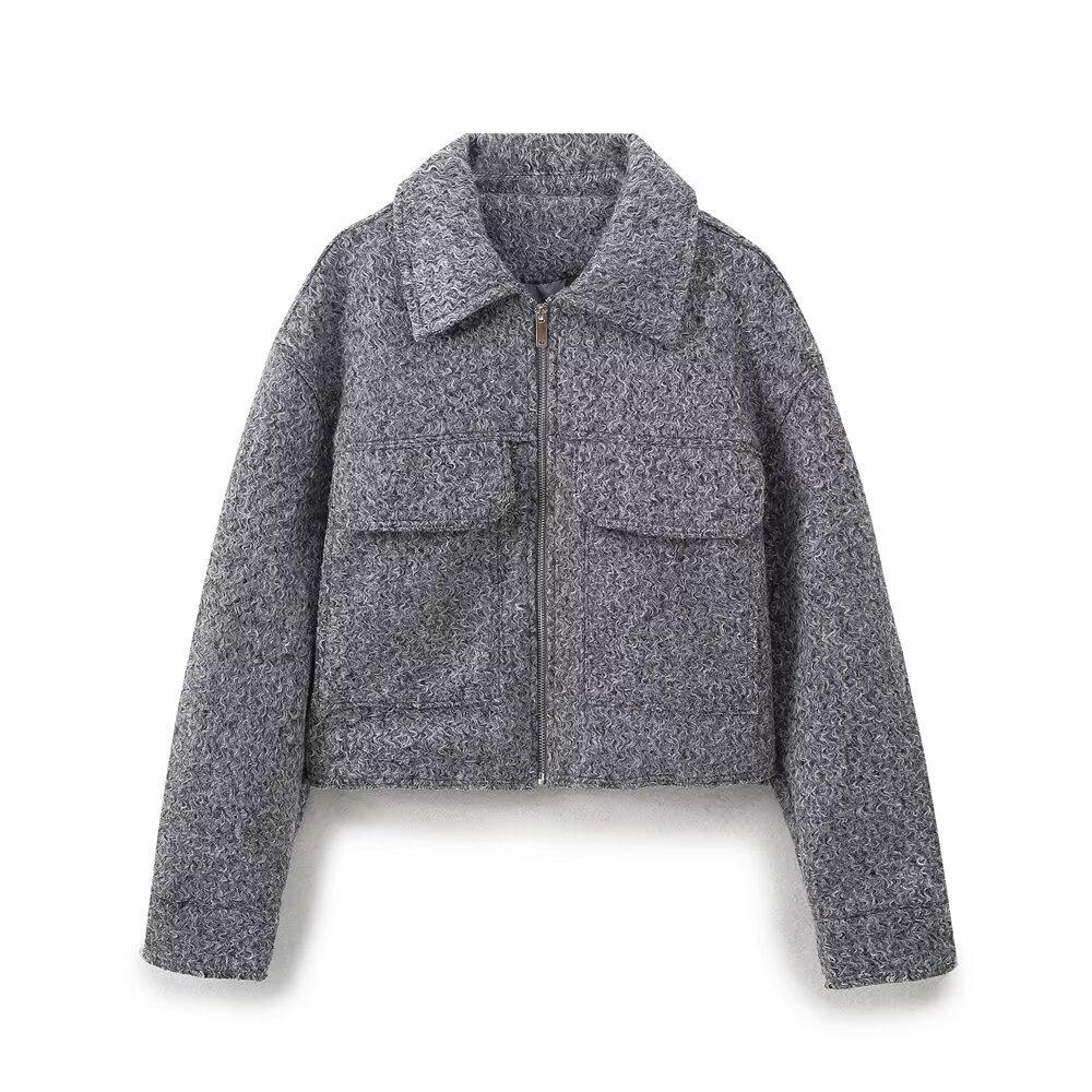 

2024 Autumn/Winter Women s Pearl Tweed Short Jacket S бежевый