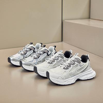 Women's Summer Casual Chunky Sneakers Breathable Mesh Outdoor Sport Lace-Up Running Shoes for Women Lightweight Non-Slip Walking Shoes Tennis Sneakers