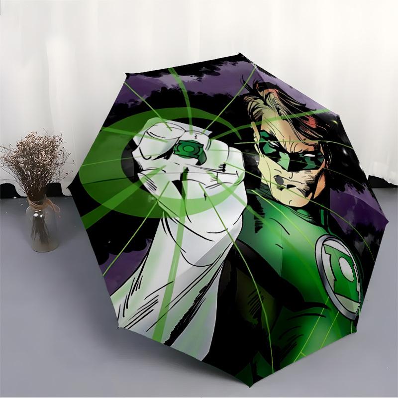 1pc Green Lantern, Superhero Umbrella - Automatic Open Compact Travel Umbrella with 87-Rib Durable Frame yy251021130