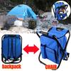 Portable Ice Chair Cooling Seat Ice Stool Foldable Insulated Ice Pack Stool with Dual-shoulder