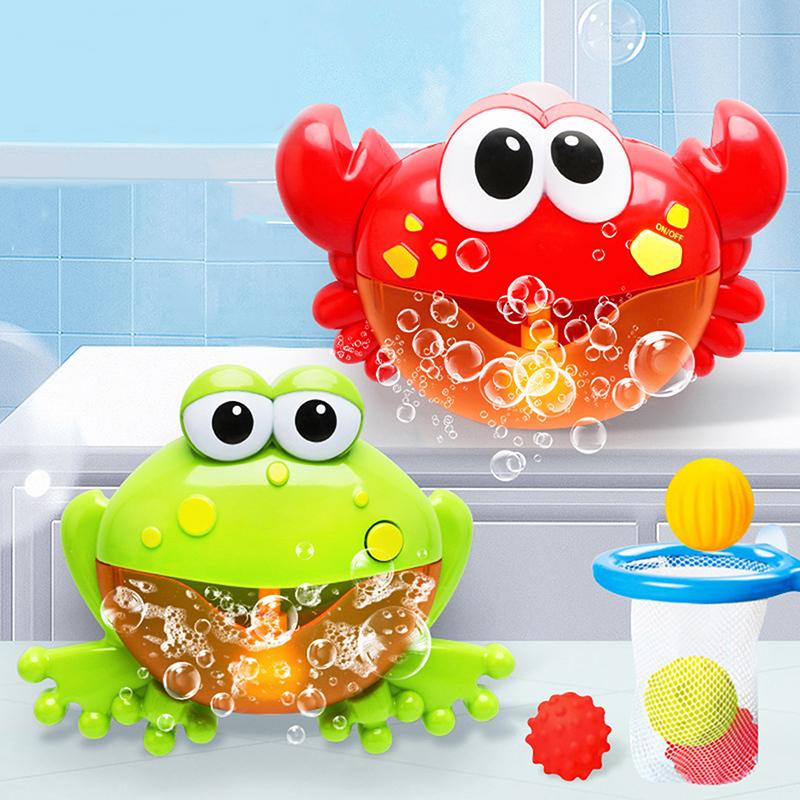 Baby Bath Toys Bubble Machine Crabs Frog Whale Music Kids Bath Toy Bathtub Soap Automatic Bubble Maker Bathroom Toy For Children