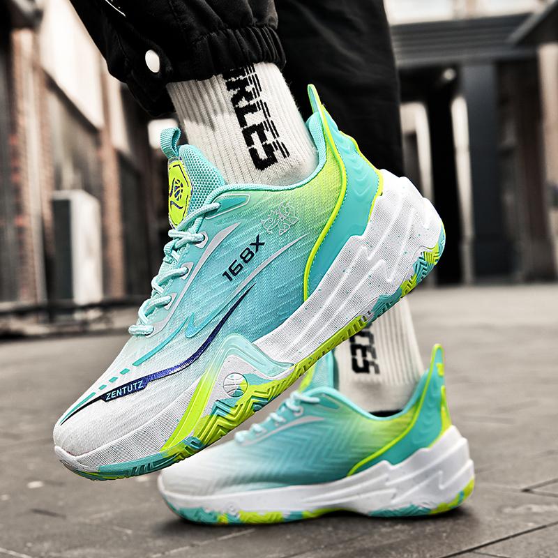 Men's Basketball Shoes Breathable Cushioning Non-Slip Wearable Runing Shoes Gym Training Athletic Basketball Sneakers for Women