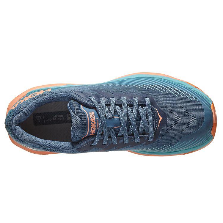 HOKA One One Torrent 2 Comfortable Shock Absorbing Non-Slip Low-Top Casual Running Shoes Women Sneaker Blue Orange 1110497-RTCN