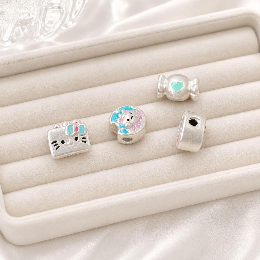 My Melody 999 Sterling Silver Cartoon Pendant Bead for DIY Bracelets