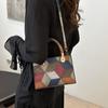 Fashion Patchwork Leather PU Top-handle Bags For Women Square Design Ladies Handbags Crossbody Shoulder Bags For Daily Used