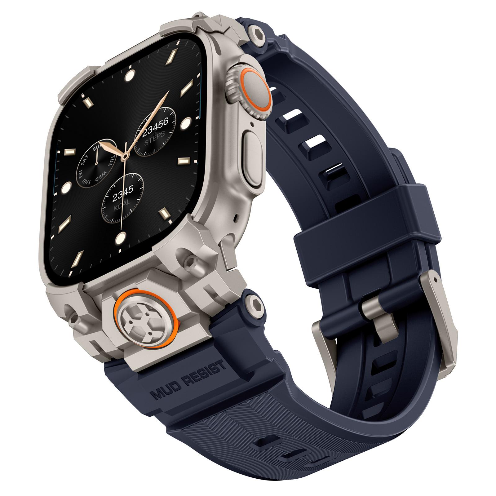 Luxury Rubber Band for Apple Watch Ultra 3/2/1 49mm Silicone Loop Bracelet Metal Connector for IWatch Ultra 49mm Accessories 49mm