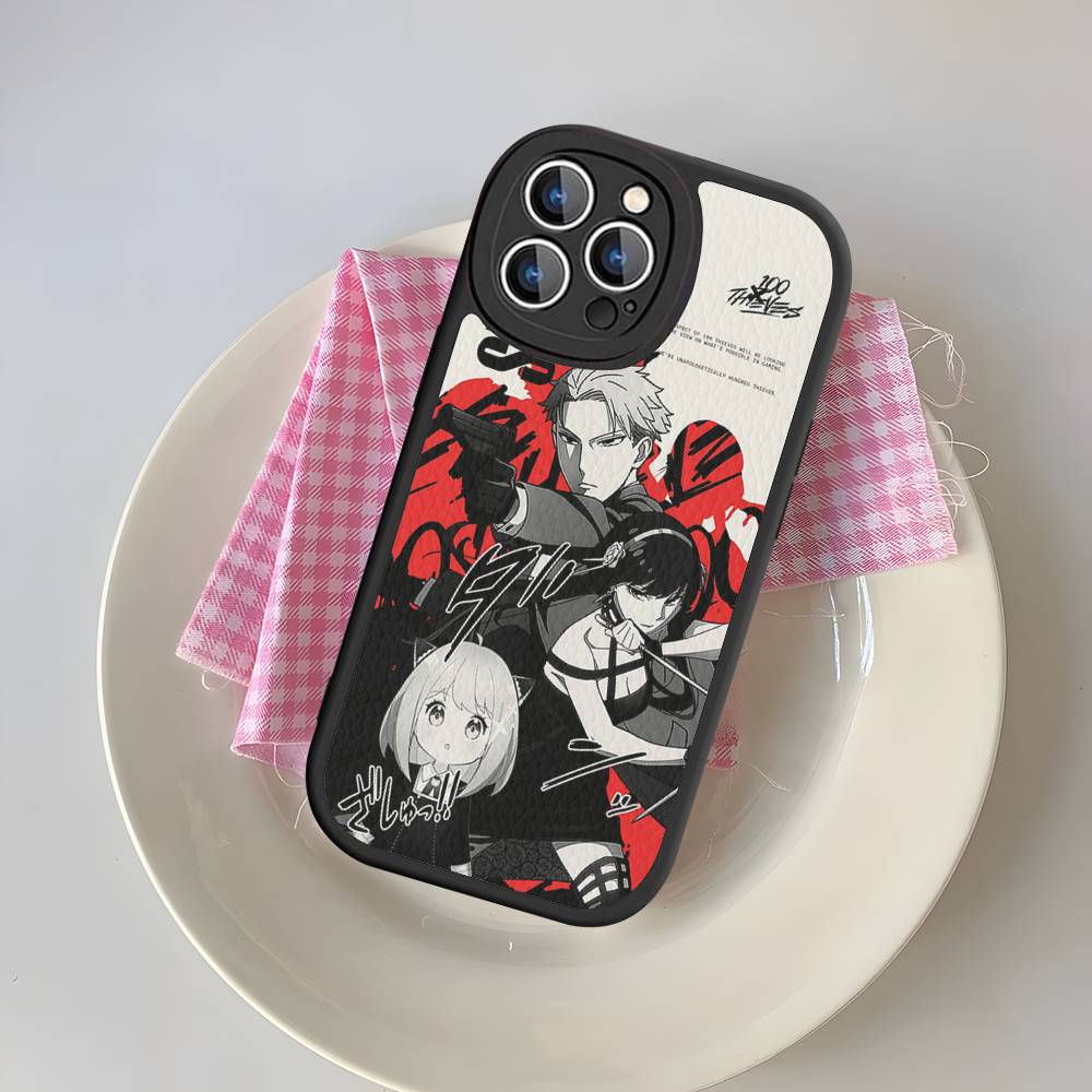 Classic Anime Spy X Family Phone Case Leather For IPhone 16 15 14 13 12 11 Pro Max Plus Matte Cover