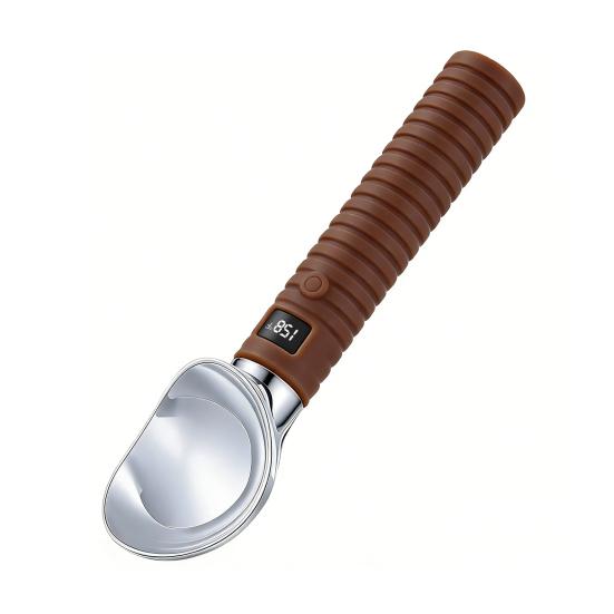 Electric Heated Ice Cream Scoop with Digital Display, Electric Ice Cream Scooper, Rechargeable Auto Melting Scoop for Hard Ice Cream Gelato коричневый
