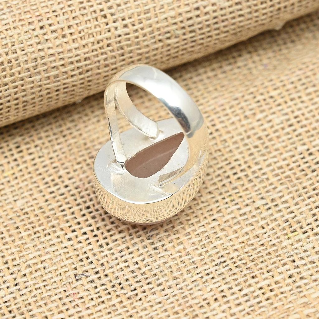 Beautiful Rose Quartz Gemstone Handmade 925 Sterling Silver Ring Jewelry