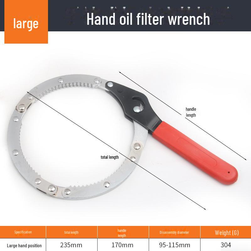Univerzální nastavitelný klíč na řetěz olejového filtru