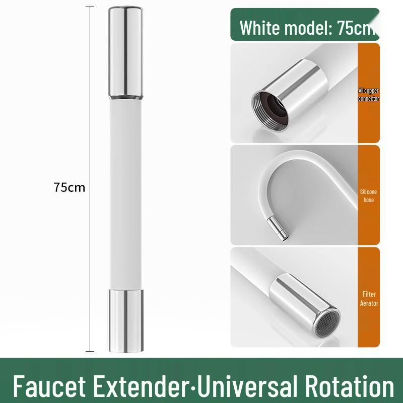 Universal Silicone Rotating Faucet Extender: Anti-Splash, Flexible, and Adjustable Hose