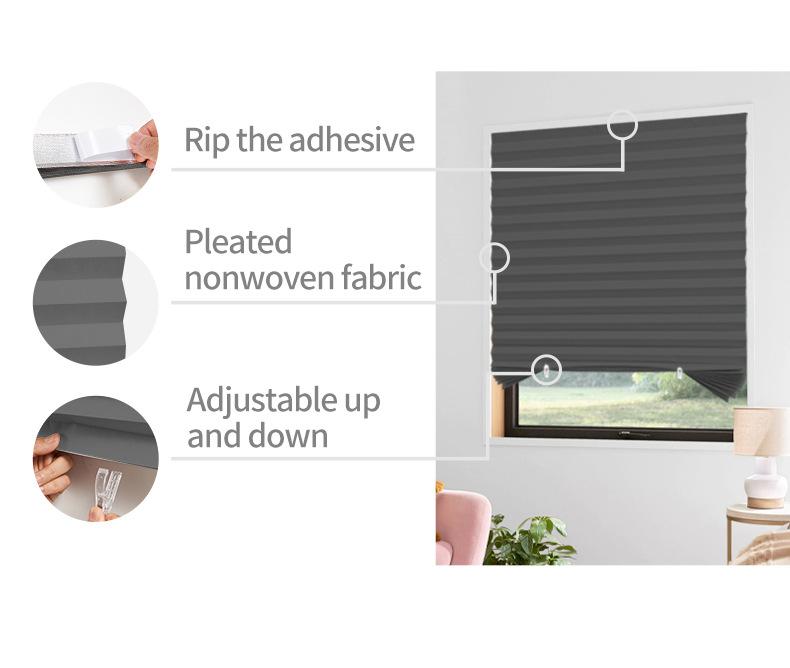 Samolepicí žaluzie, 2 klipy v ceně, Zcela zatemňovací závěsy, Samolepicí typ, Bez vrtání, Lze stříhat, Zastiňovací a tepelně izolační závěsy