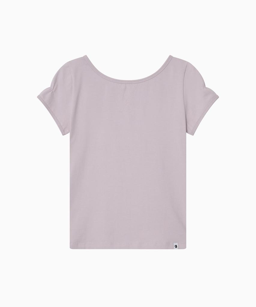 Ohesio Back Button Shirring T-Shirt, Lavender