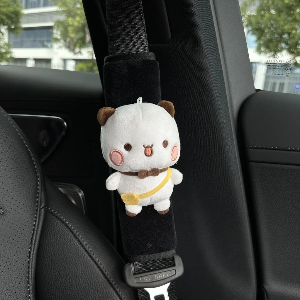 Cute Cartoon Plush Seat Belt Shoulder Pad Cover Soft Safety Strap Protector Anti-Pinch Neck Cushion For Car Interior Decoration
