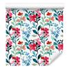 White and Turquoise Flowers Wallpaper for Living Room and Bedroom 50x1000