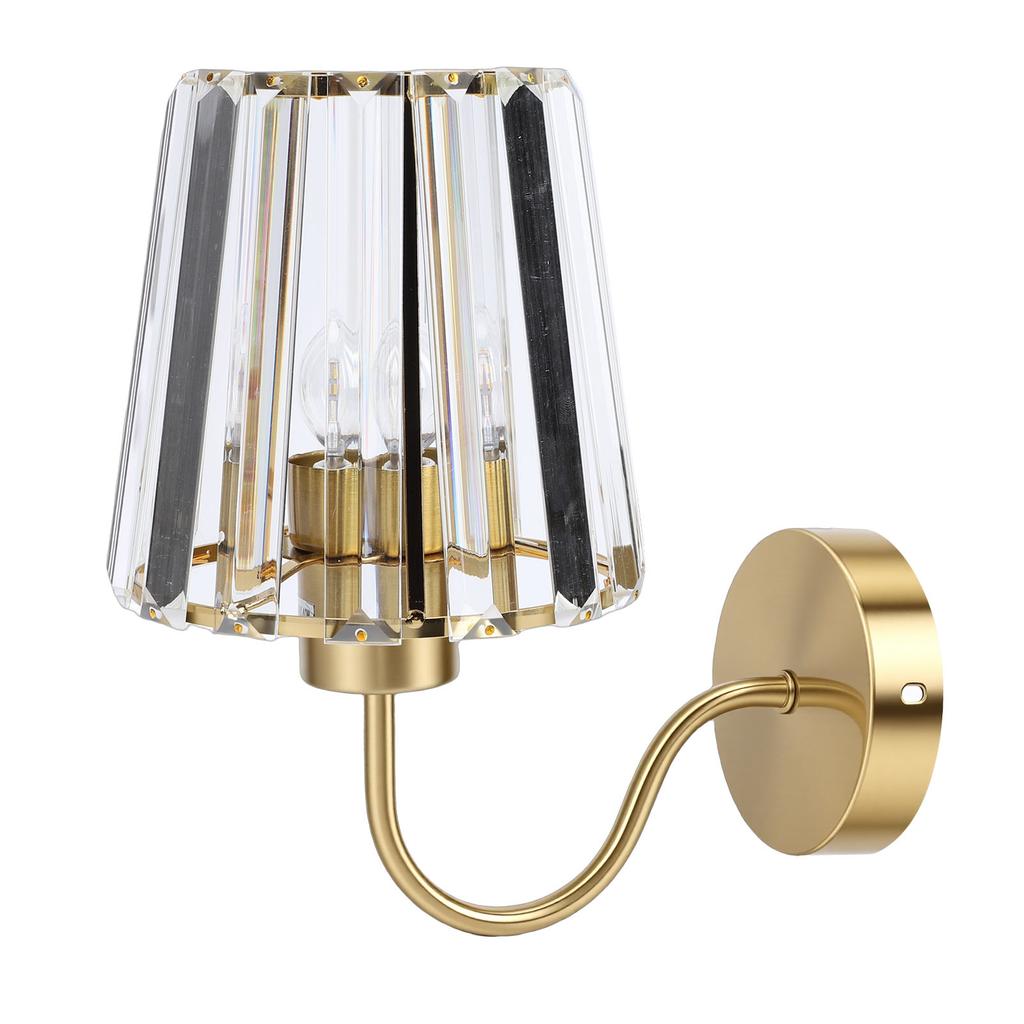 Crystal Lampshade Wall Sconce Aluminum Alloy Elegant Wall Lamp For Bedside Bedroom Hallway Entrance