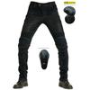Mens Motorcycle Riding Pants With Mesh Ventilation Anti-Fall Protection Off-Road Street Use Cotton Fabric Black/Blue