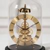 Clock with Clear Dome Roman Numeral Decorative Mechanical Desk Ornament for Living Room,