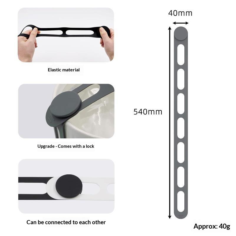 5Pcs Reusable Silicone Binding Strap Adjustable Lunch Box Lid Fixing Band Multi Purpose Elastic Strap For Kitchen Travel Outdoor