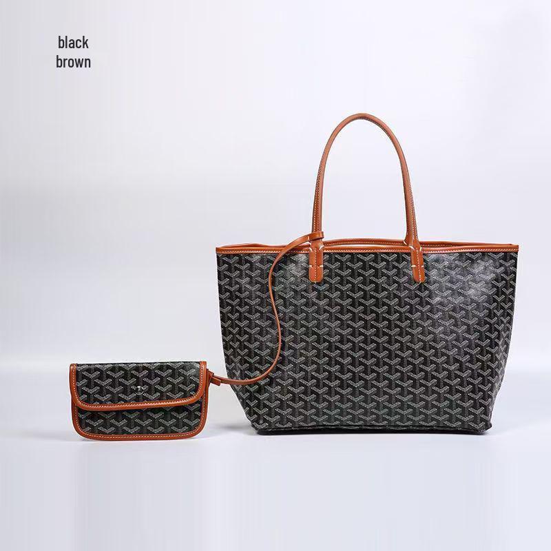 Geantă Tote Medie Goya Goyard cu model Pied-de-poule: Geantă de umăr mare, pentru mamici și navetiști