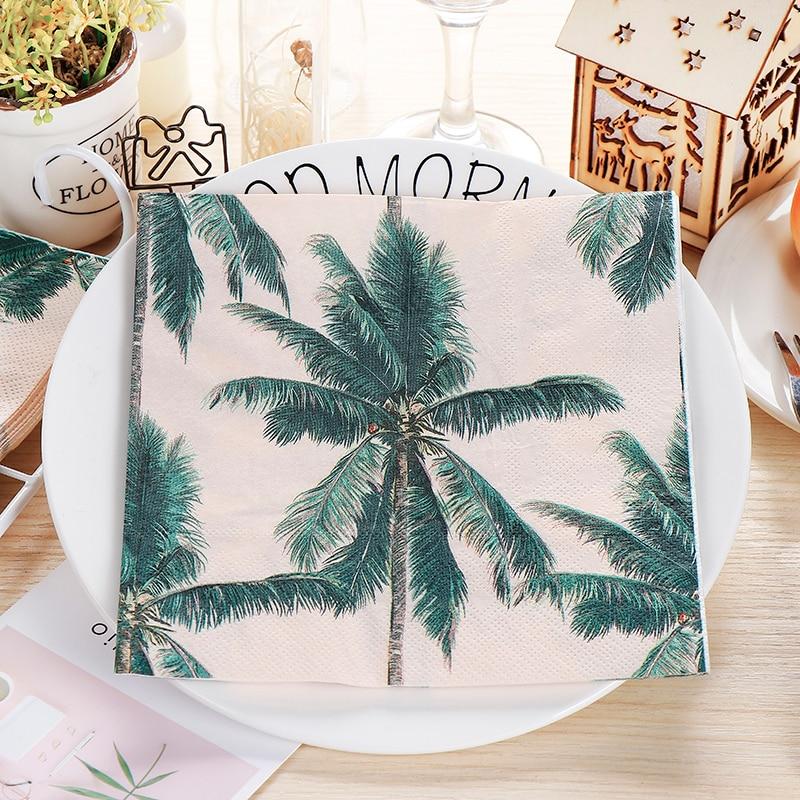 Jednorázový párty ubrousek dvouvrstvý 20 kusů/Packpalm Tree Motiv Green