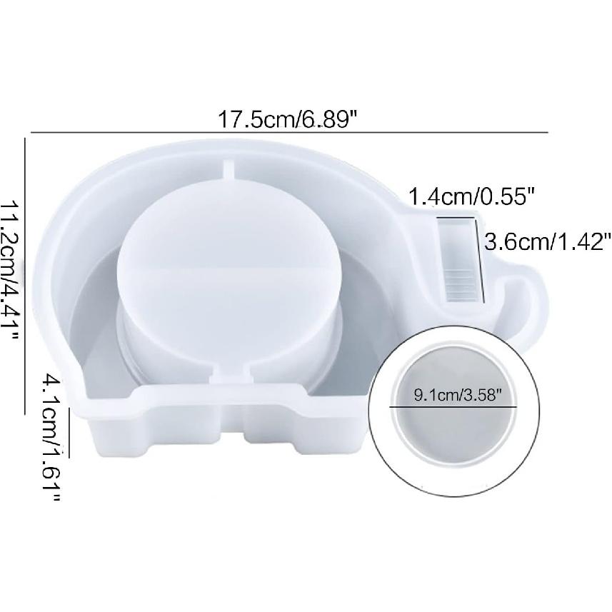 Piggy Bank Mould - Silicone Resin Mold - Elephant, Hippo, Whale - Storage & Jewelry Box - Easy De-mold