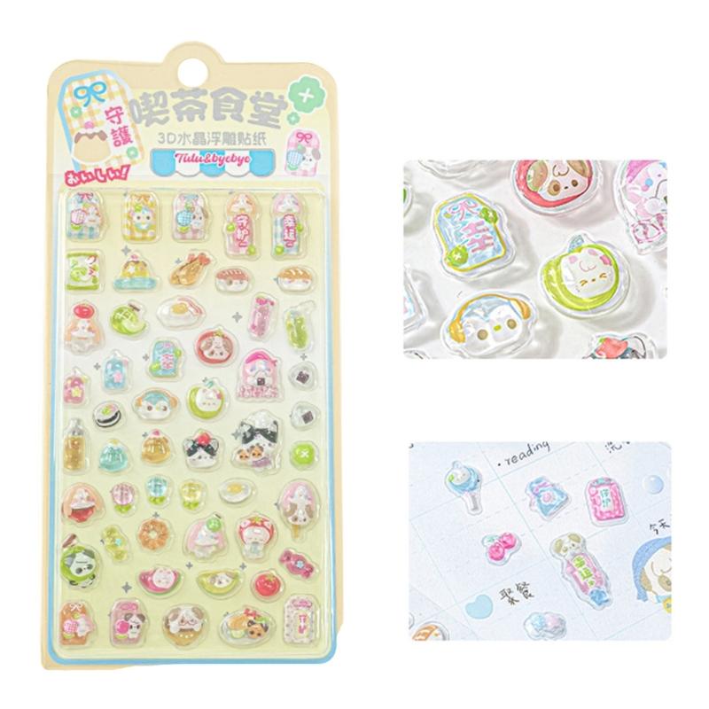 Cartoon Sticker 3D Stereoscopic Sticker Reward Sticker Bottle Sticker Decorative Sticker for Journal