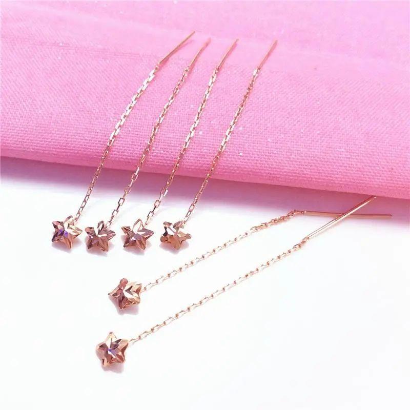 

Exquisite Purple Gold-Plated Rose Gold Pentagram Earrings, Elegant Temperament, Personality, Versatile Fashion, Korean Version Of Colored Gold Earring