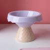 1pc ceramic cat bowl, pet bowl, ice cream bowl, high foot slanted mouth, neck protection, anti knock cat and dog bowl