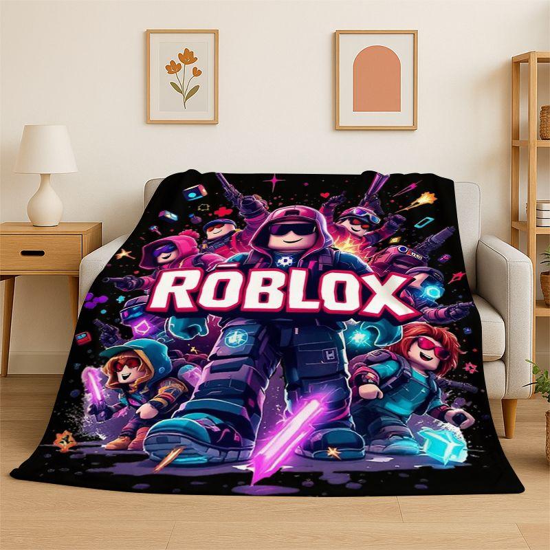 3D R-Robloxs Games Cartoon Soft Plush Blanket,Flannel Throw Blanket for Living Room Bedroom Bed Sofa Cover Picnic Office Gift