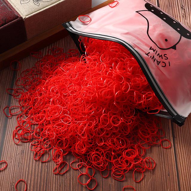 1000 Pieces Cute Baby Disposable Rubber Band Candy Color Hair Rope Children Accessories Girls Mini Elastic Hair Bands for Kids