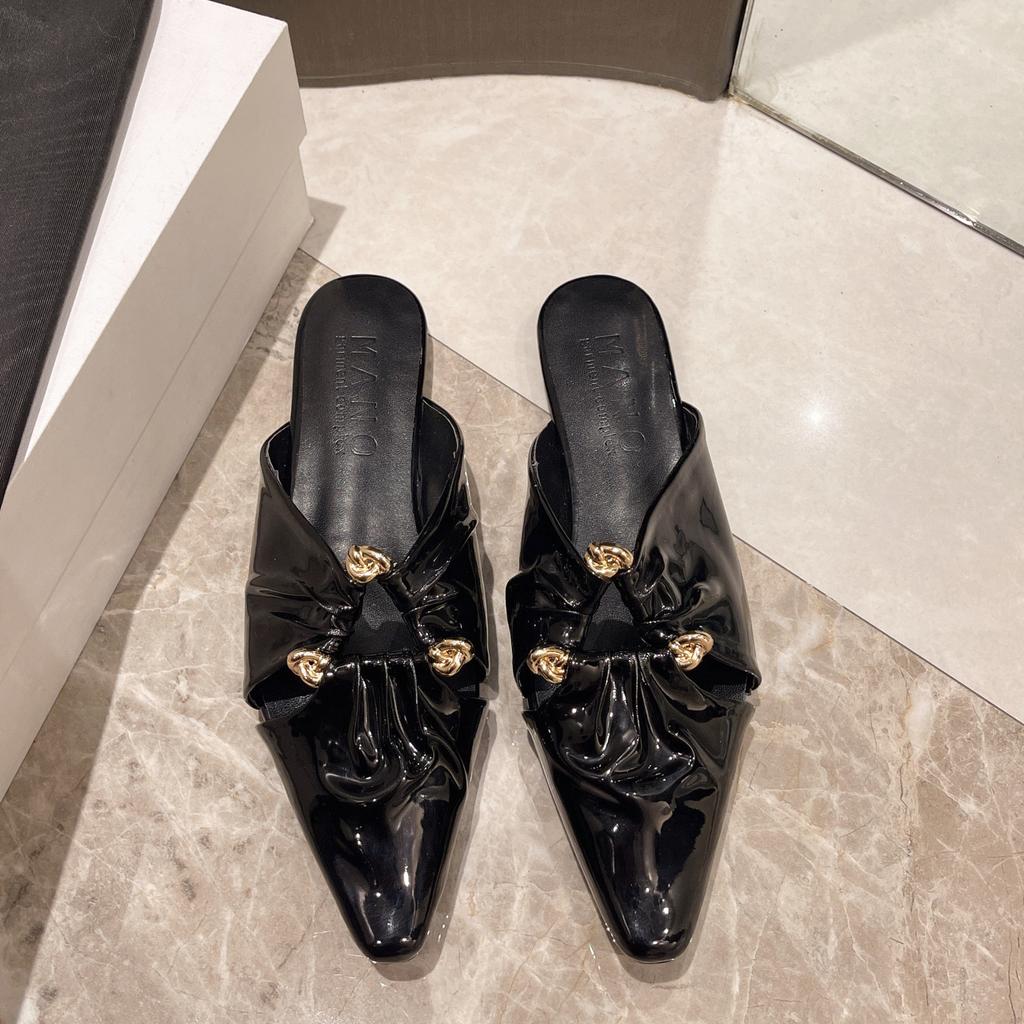 Fashion 2024 Summers Women Mules Slippers Fashion Shallow Slip on Slides Shoes Ladies Outdoor Flats Sandalias Women Shoes Slippers