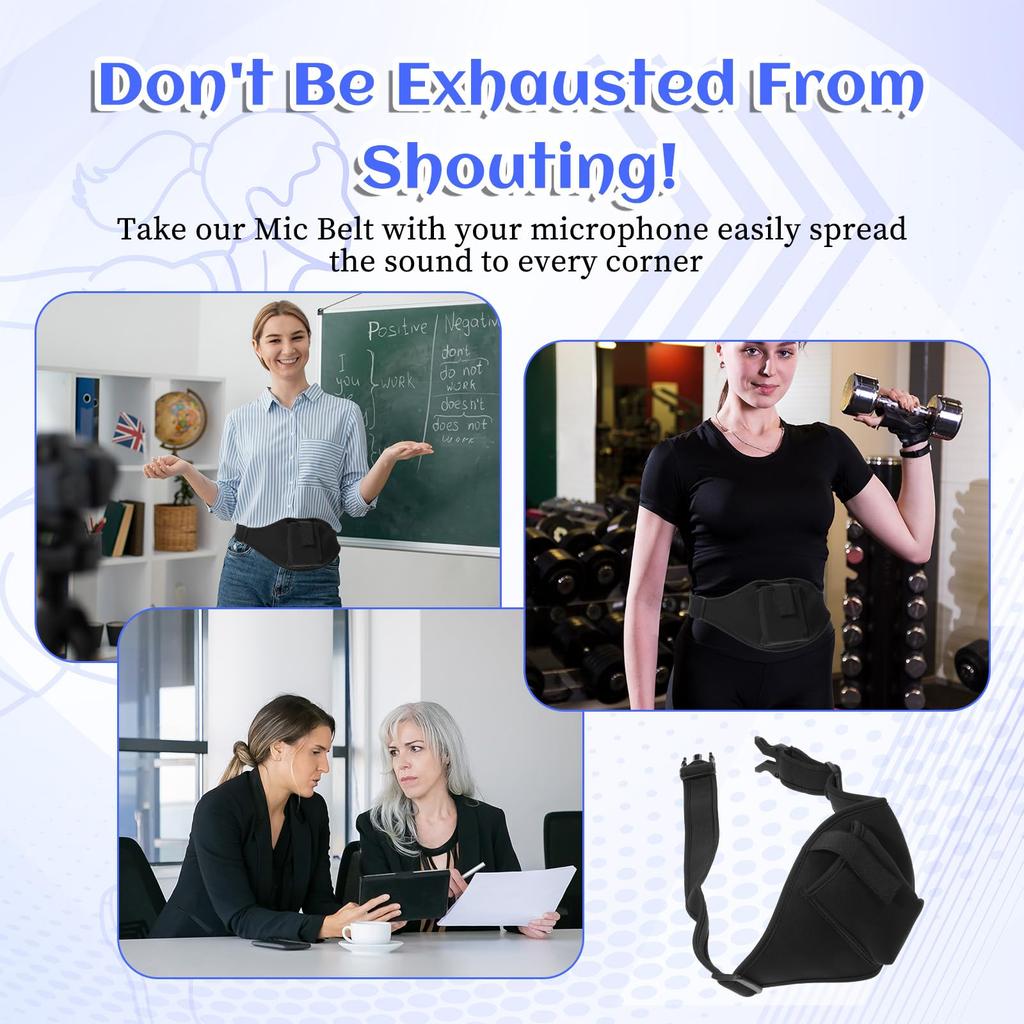BOHUIZ Wireless Microphone Belt Adjustable Holder Anti-Fall Strap