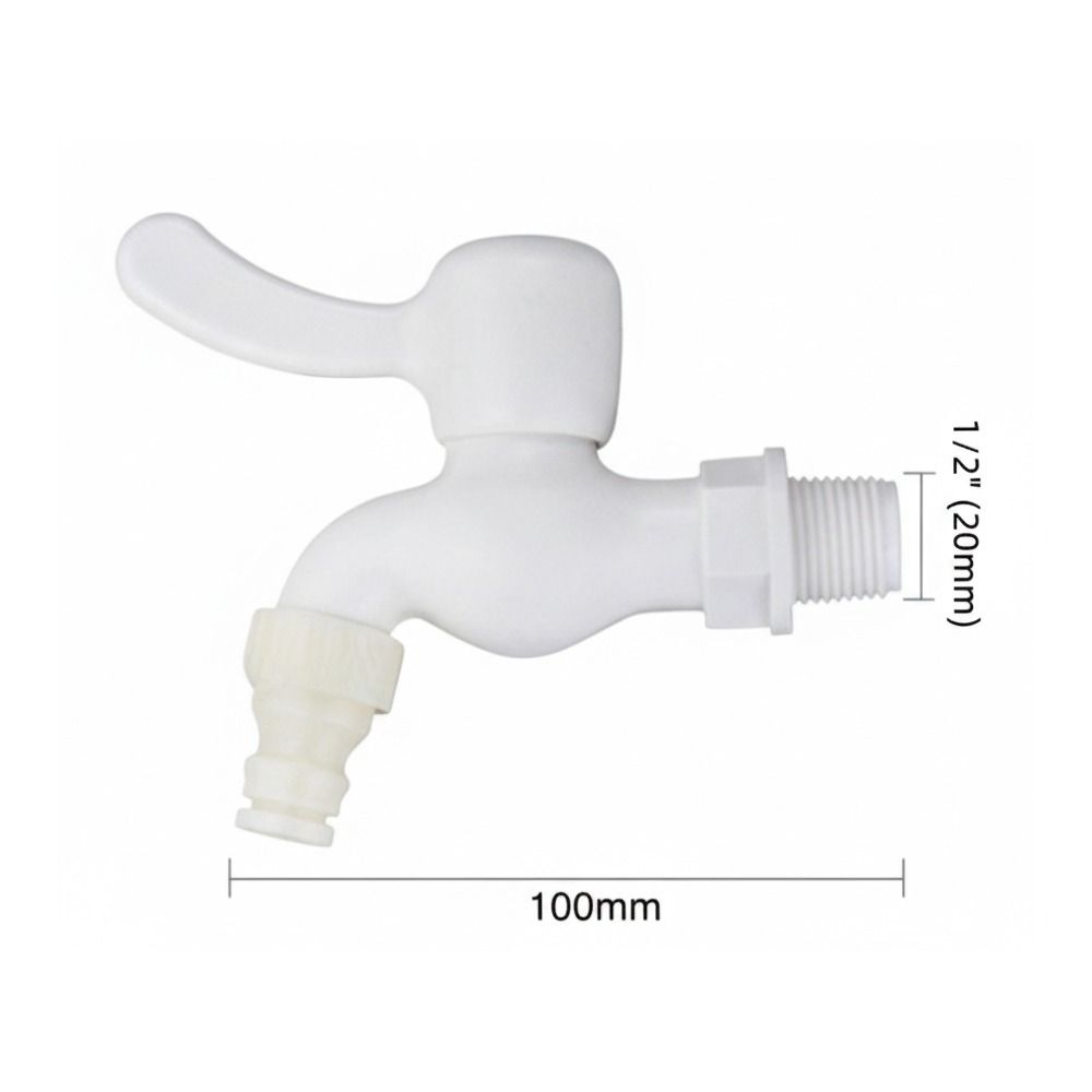 Leak-Proof Water Faucet 1/2" 3/4' Water Tap Durable Hose Connector Outdoor Balcony Use