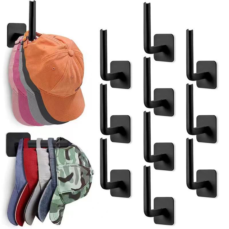 No-Drill Black Traceless Hook for Rag & Towel Storage - Wall-Mounted Kitchen Shelf