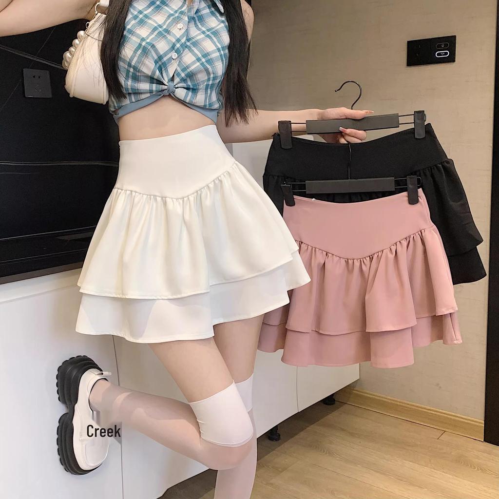 Women's Spring High Waist Fluffy A-Line Pleated Skirt