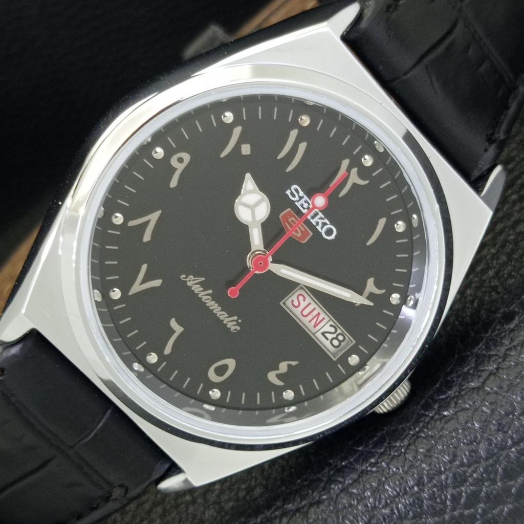 AUTOMATIC VINTAGE REFURBISHED SEIKO 5 6309A JAPAN MENS BLACK WATCH A441360-5 Sk-a441360