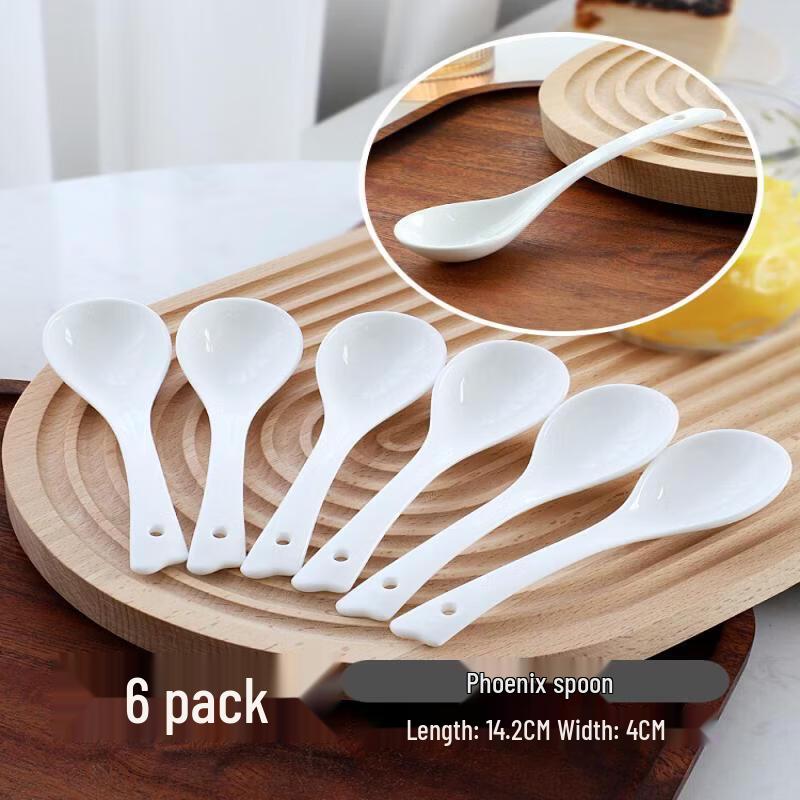 UOSO Pure White Ceramic Long-Handle Spoons