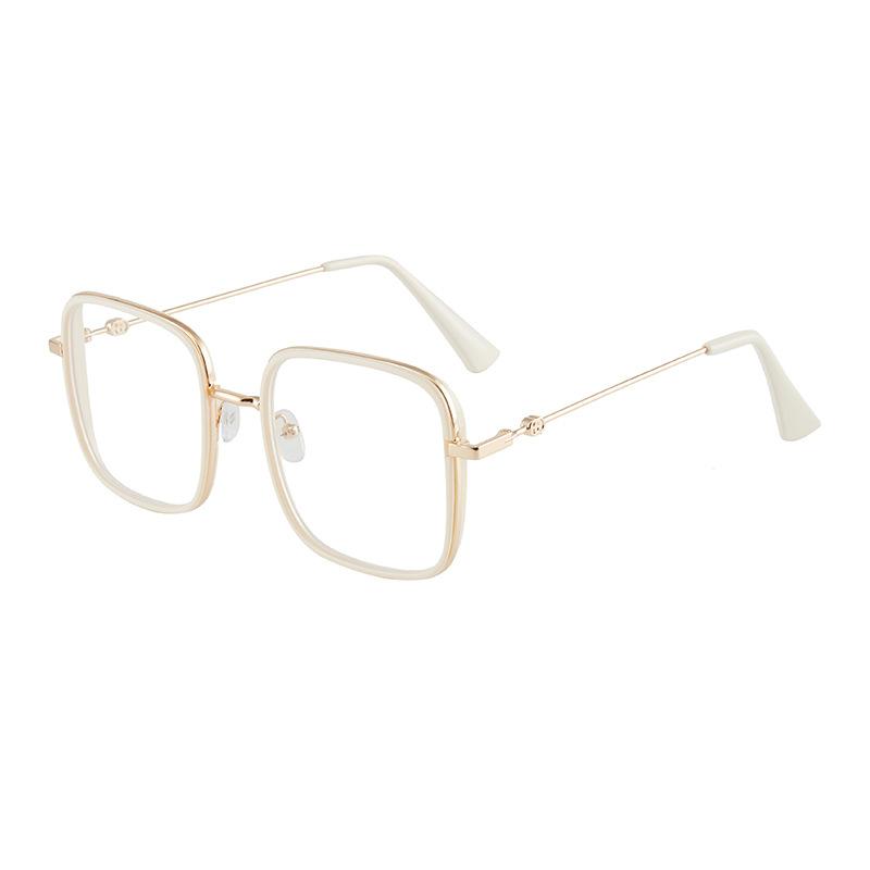 Large Square Frame Woman Glasses Ins Girl Fashion Transparent Eyewear High-definition Anti-blue Light Computer Eyeglass