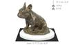 Francouzský buldoček, Frenchie II - figurka psa, figurka na bílém podstavci, trofej pro výstavu psů Art-Dog