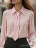 2026 Autumn Women's Solid Color Casual Long Sleeve French Lapel Shirt
