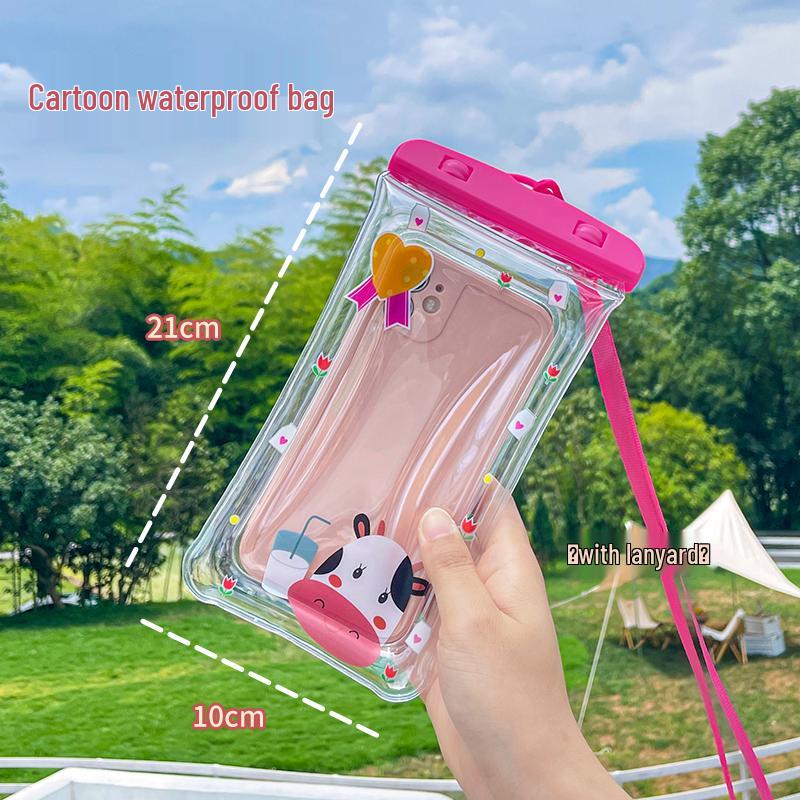Waterproof Touchscreen Phone Pouch for Swimming and Rafting - Self-Sealing Transparent Case