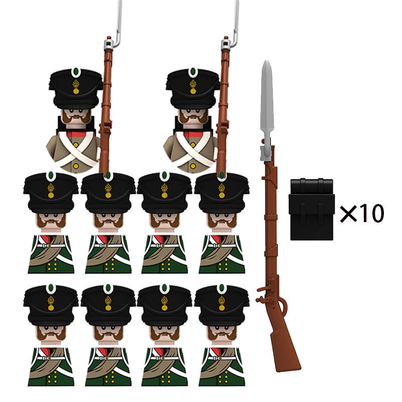 Napoleon Wars Military Figures Army Soliders Weaponry Suit Small Particles Building Blocks Childrens DIY Toys Boys Gifts